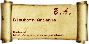 Blauhorn Arianna névjegykártya